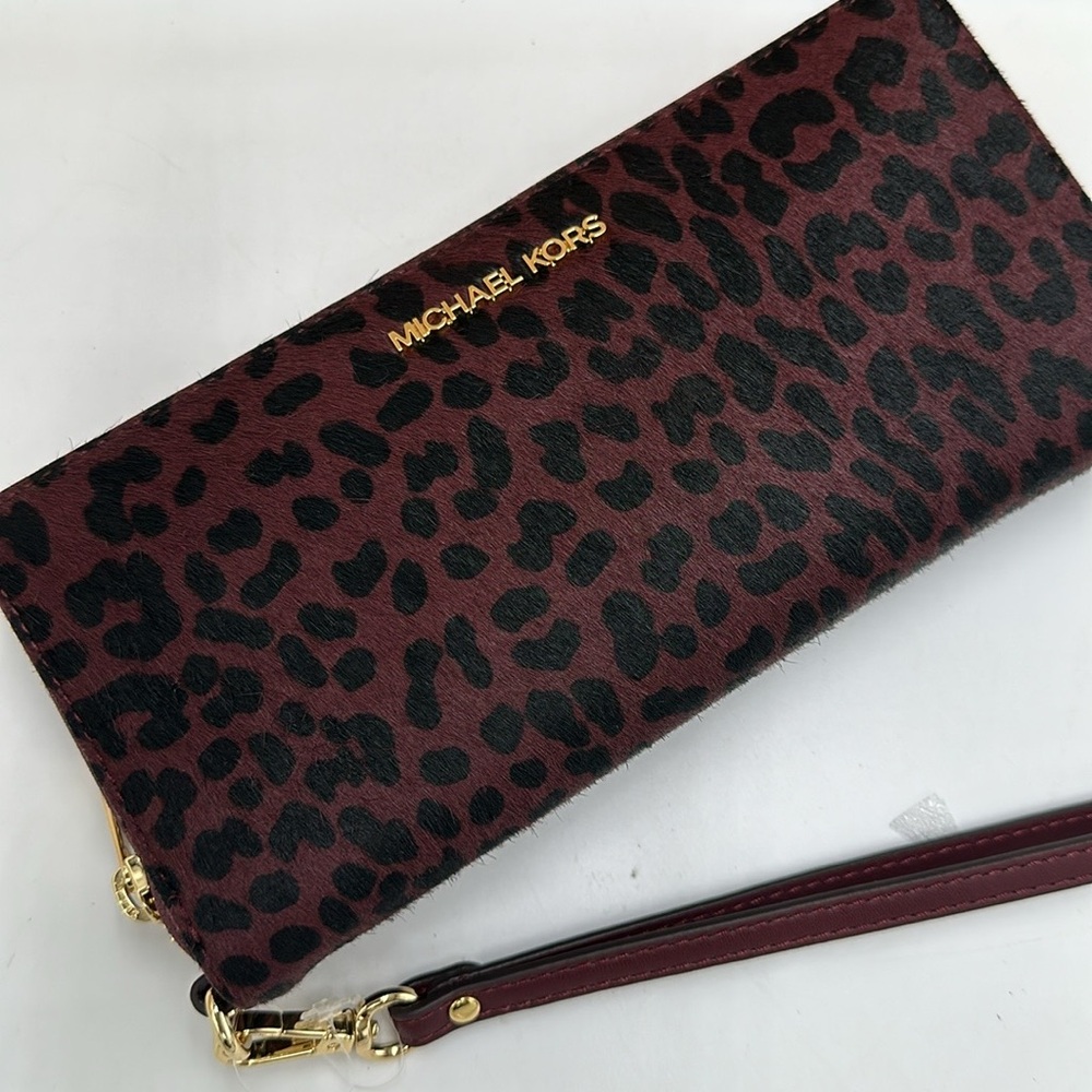 MICHAEL KORS Leather Large Continental Wristlet Phone Case Wallet Exotic Print - Picture 10 of 14